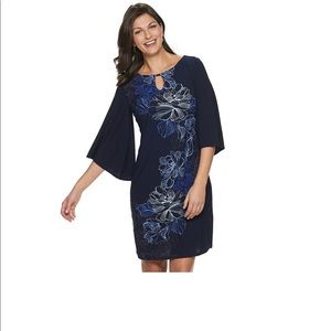 Dana Buchman Kimono-Sleeve Shift Dress Petite L